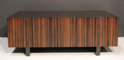 Holly Hunt Holly Hunt Zebrawood and Bronze Cocktail Table