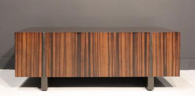 Holly Hunt Holly Hunt Zebrawood and Bronze Cocktail Table