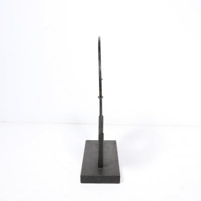 Holly Hunt Mid Century Modernist Bi Disc Sculpture in Black Sandstone by Holly Hunt