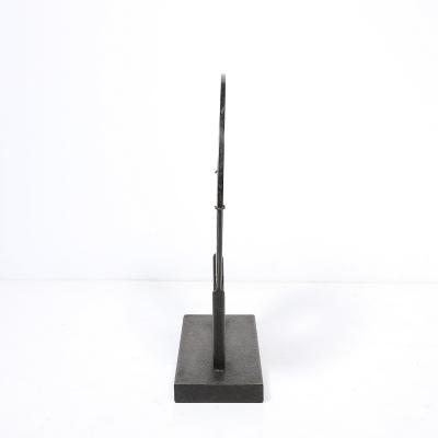 Holly Hunt Mid Century Modernist Bi Disc Sculpture in Black Sandstone by Holly Hunt