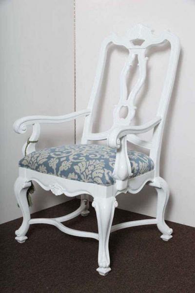Hollywood Glam White Lacquered Armchair