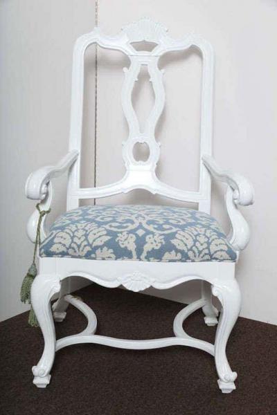 Hollywood Glam White Lacquered Armchair