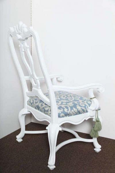 Hollywood Glam White Lacquered Armchair