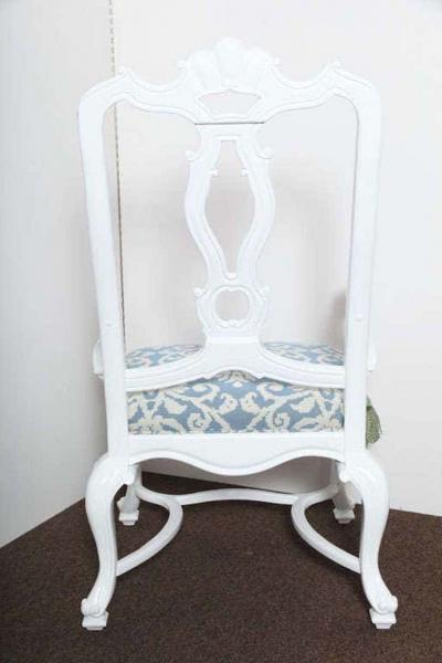 Hollywood Glam White Lacquered Armchair