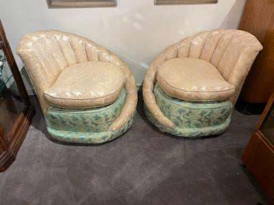 Hollywood Regency Art Deco Fan Backed Chairs