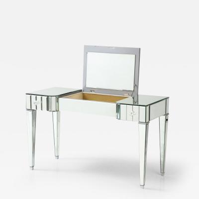 Hollywood Regency Beveled Mirrored Vanity Desk