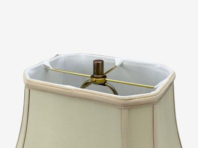 Hollywood Regency Brass Fabric Table Lamps USA 1970s