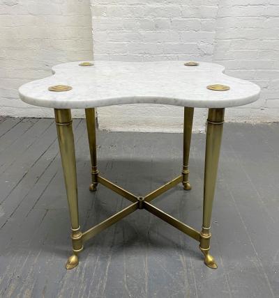 Hollywood Regency Brass and Carrara Marble Table