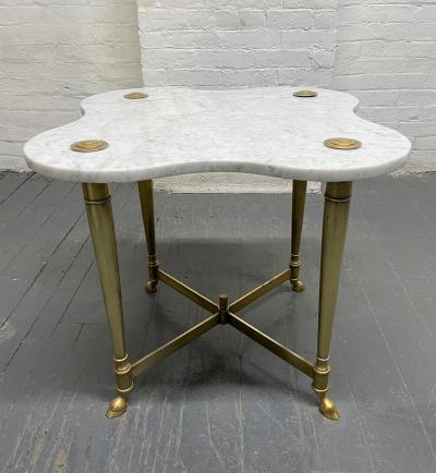 Hollywood Regency Brass and Carrara Marble Table