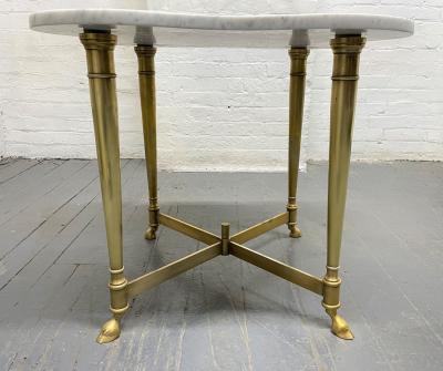 Hollywood Regency Brass and Carrara Marble Table