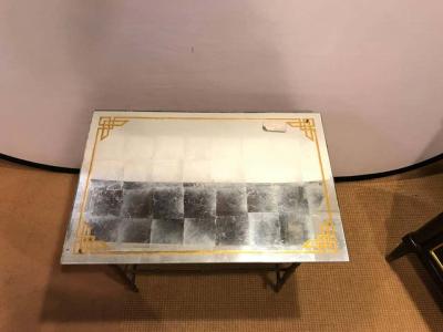 Hollywood Regency Bronze Based glomis Top Coffee Table