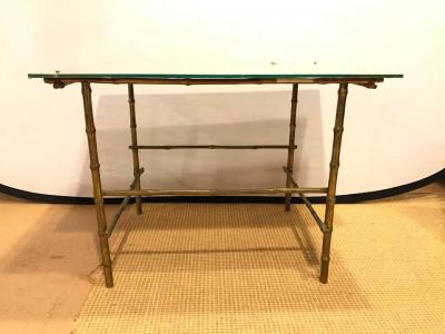 Hollywood Regency Bronze Based glomis Top Coffee Table
