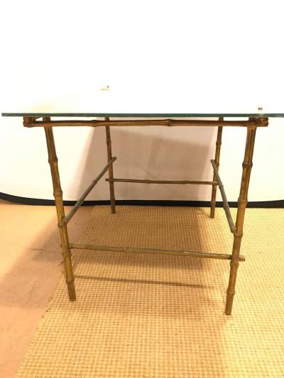 Hollywood Regency Bronze Based glomis Top Coffee Table