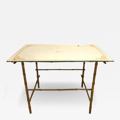 Hollywood Regency Bronze Based glomis Top Coffee Table