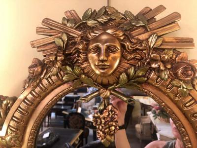 Hollywood Regency Carved Wall Console or Over the Mantle Mirror