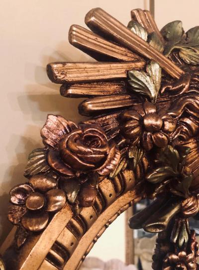 Hollywood Regency Carved Wall Console or Over the Mantle Mirror