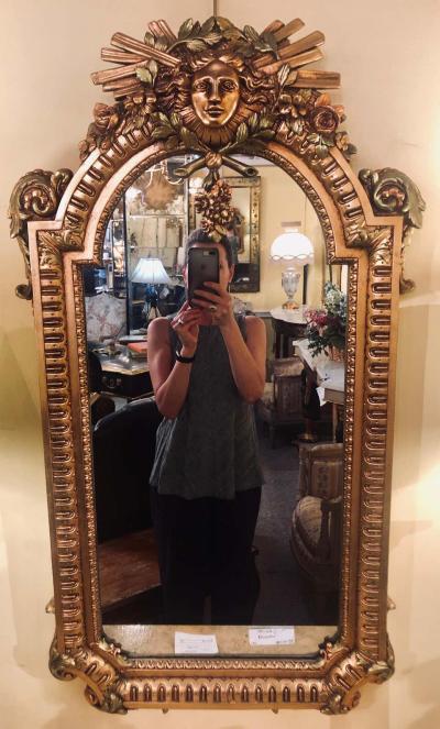 Hollywood Regency Carved Wall Console or Over the Mantle Mirror