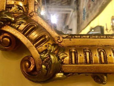 Hollywood Regency Carved Wall Console or Over the Mantle Mirror