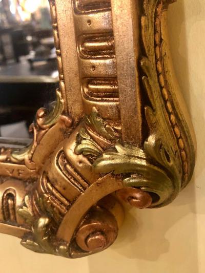 Hollywood Regency Carved Wall Console or Over the Mantle Mirror