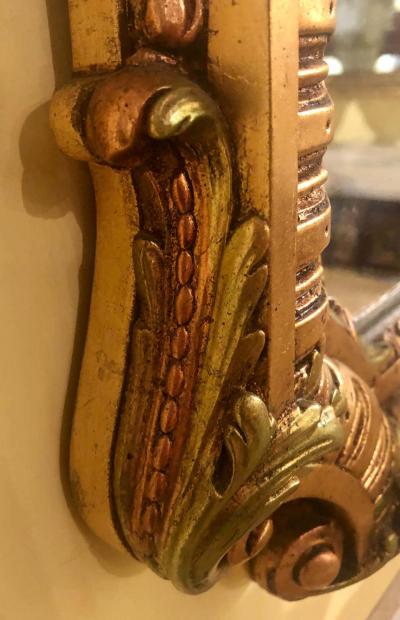 Hollywood Regency Carved Wall Console or Over the Mantle Mirror