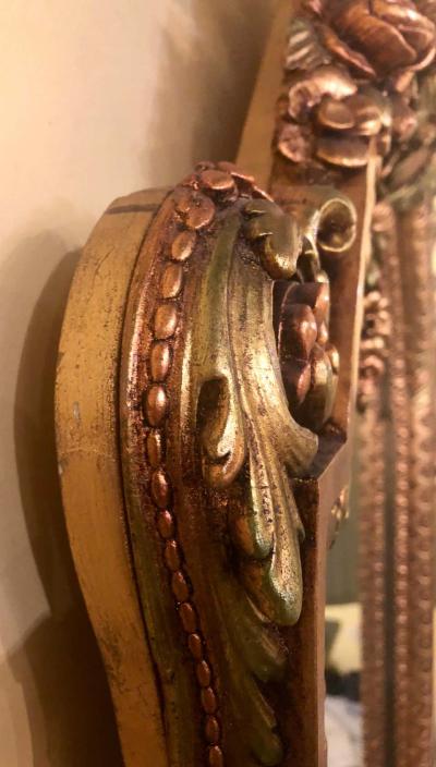 Hollywood Regency Carved Wall Console or Over the Mantle Mirror