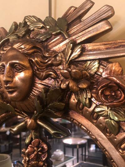 Hollywood Regency Carved Wall Console or Over the Mantle Mirror