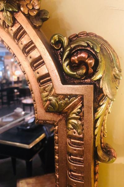 Hollywood Regency Carved Wall Console or Over the Mantle Mirror