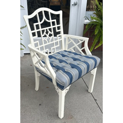 Hollywood Regency Chinese Chippendale Arm Chair
