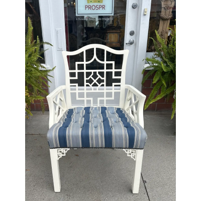 Hollywood Regency Chinese Chippendale Arm Chair
