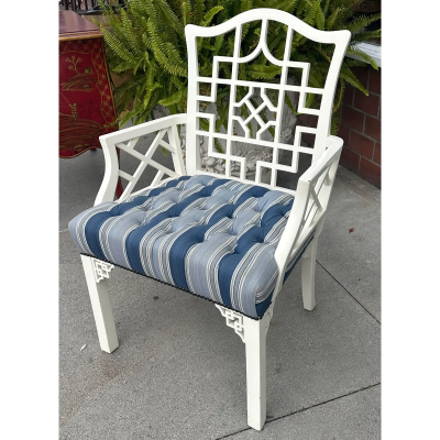 Hollywood Regency Chinese Chippendale Arm Chair