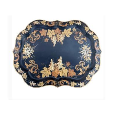 Hollywood Regency Chinoiserie Tole Tray Cocktail Table