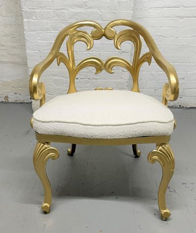 Hollywood Regency Decorative Armchair w Boucl Seat