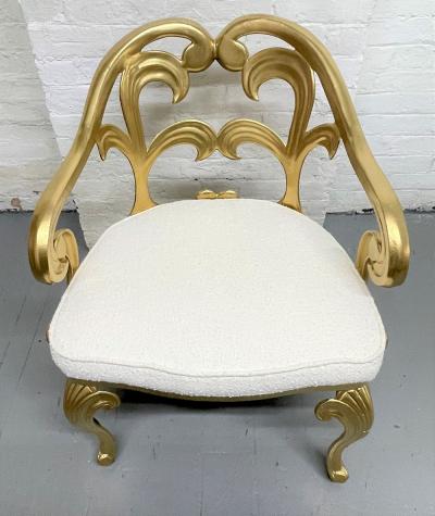 Hollywood Regency Decorative Armchair w Boucl Seat