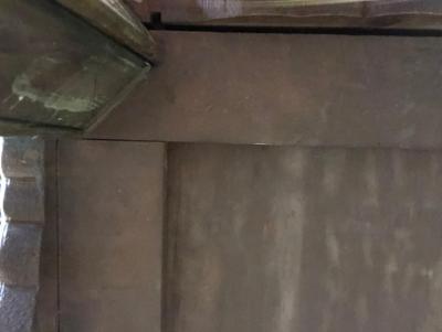 Hollywood Regency Distressed Beveled Mirror Single Draw End Side Table or Desk