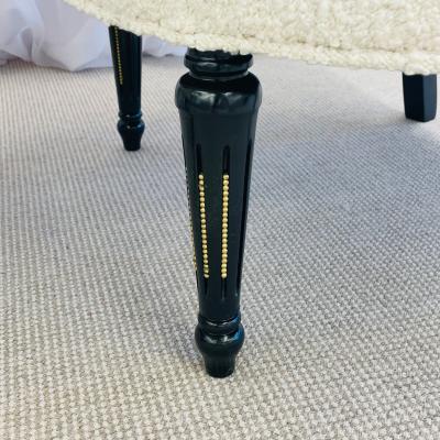 Hollywood Regency Ebony Boudoir Fauteuil Chairs New Boucle Bronze Jansen