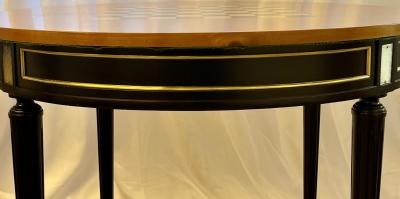Hollywood Regency Ebony Game Card Table Louis XVI Style Bronze Mounted