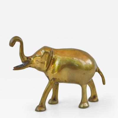 Hollywood Regency Elephant Form Brass Sculpture