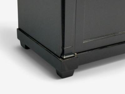 Hollywood Regency Empire Style Satin Black Wood Bronze Credenza 1940s