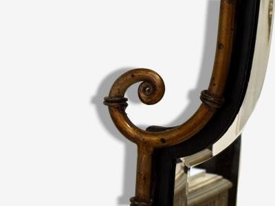 Hollywood Regency Faux Bamboo Gilt Metal Pagoda Form Wall Mirrors USA 1960s