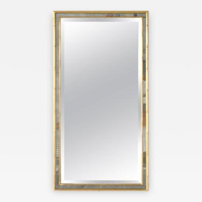 Hollywood Regency Faux Bamboo Giltwood Wall Mirror