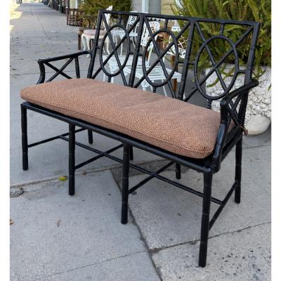 Hollywood Regency Faux Bamboo Loveseat Sofa Settee