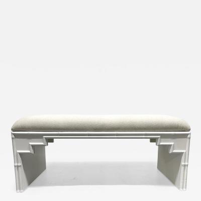 Hollywood Regency Faux Bamboo Upholstered Bench
