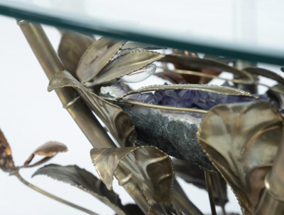 Hollywood Regency Faux Bamboo lightning Coffee Table attributed to Jacques Duval