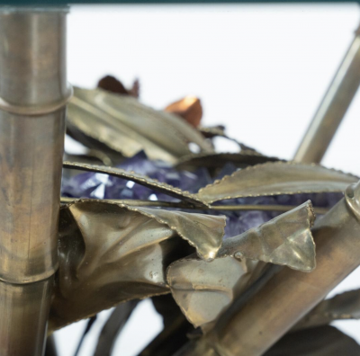 Hollywood Regency Faux Bamboo lightning Coffee Table attributed to Jacques Duval