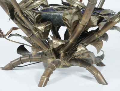 Hollywood Regency Faux Bamboo lightning Coffee Table attributed to Jacques Duval