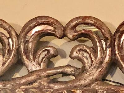 Hollywood Regency French Silvered Leaf Wall or Console Mirror