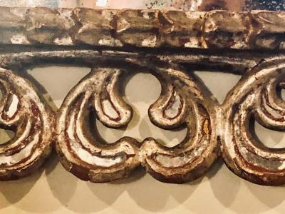 Hollywood Regency French Silvered Leaf Wall or Console Mirror