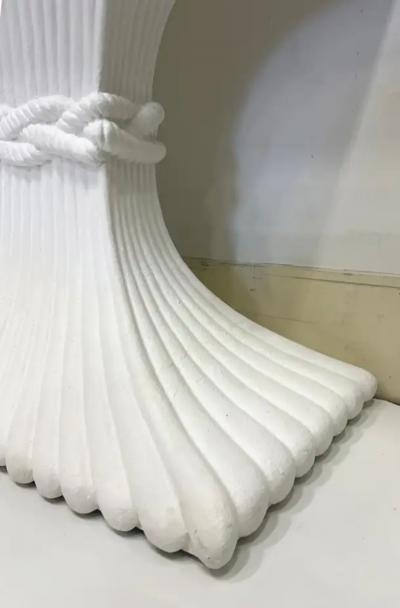 Hollywood Regency Gesso Carved Wood Console Table Wheat Sheaf Form