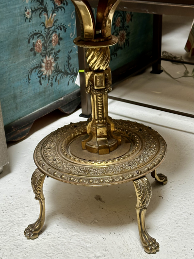 Hollywood Regency Gilt Bronze and Marble Side End Table