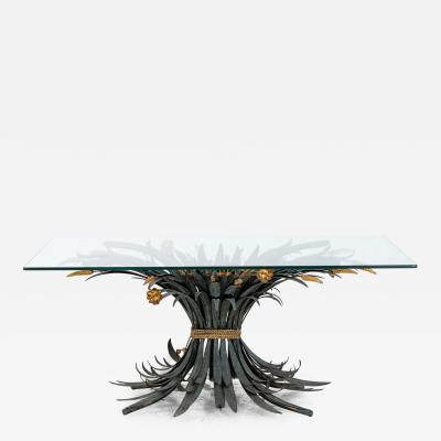 Hollywood Regency Gilt Metal Sheaf of Wheat Coffee Table France Mid 20th C 